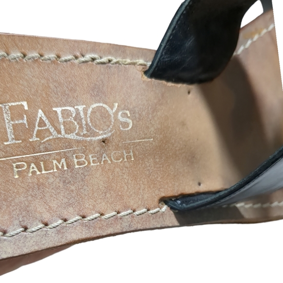 FABIOS PALM Beach Black Leather Sandals Size 40. - Picture 7 of 16